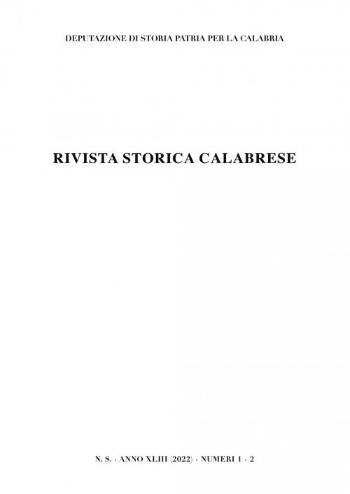 RIVISTA STORICA CALABRESE - 2022 Deputazione di Storia Patria per la Calabria
